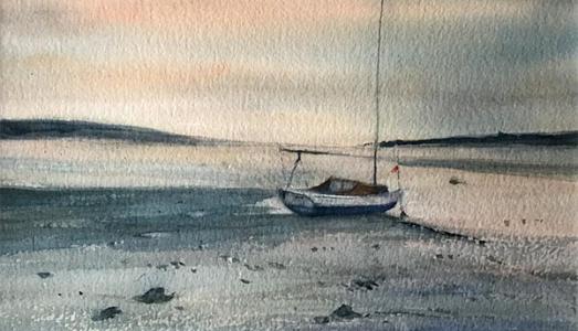 Little Sailing Boat at Sunset