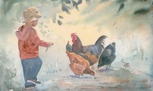 Feeding The Chickens (Print) | £48.00
